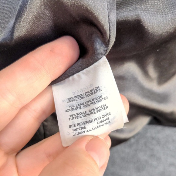 J. Crew Stadium Cloth by Nello Gori Women's Full Zip Coat Black 16 Wool Blend - Picture 11 of 14